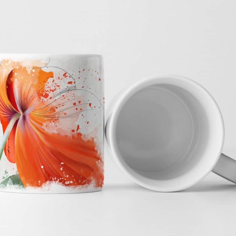 Tasse Geschenk Zeichnung Mohnblume Aquarell