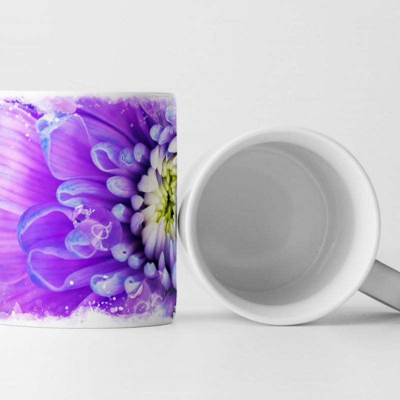 Tasse Geschenk Gerbera – pink violett blau