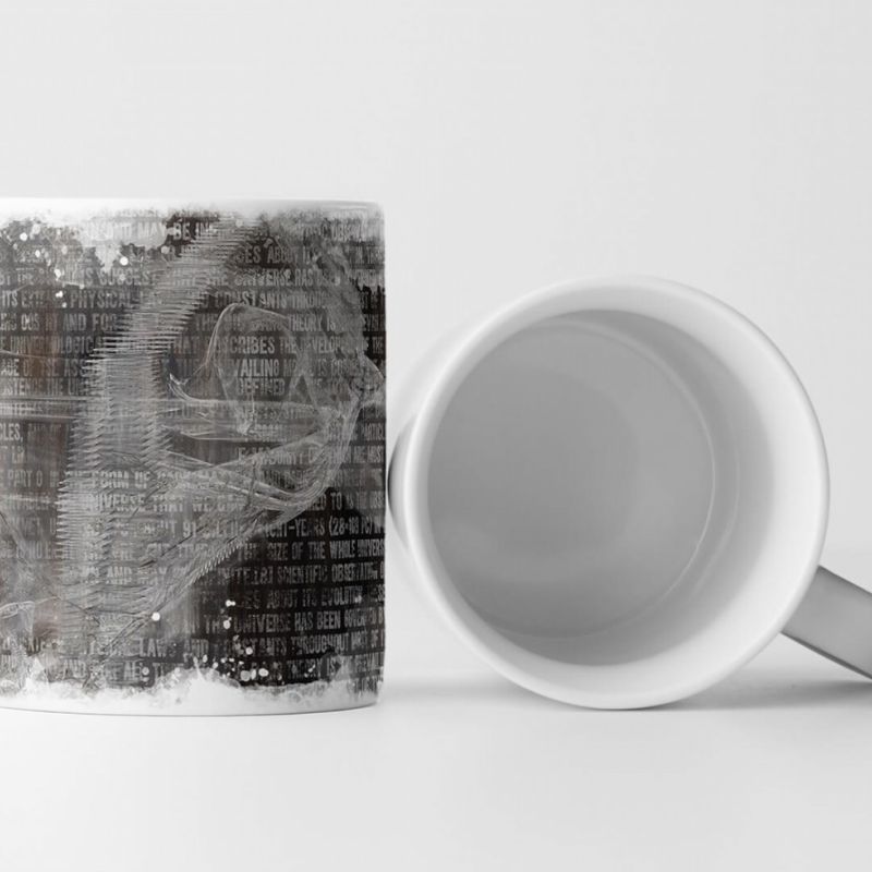 Tasse Geschenk Rauch, Schrift, schwarz, grau