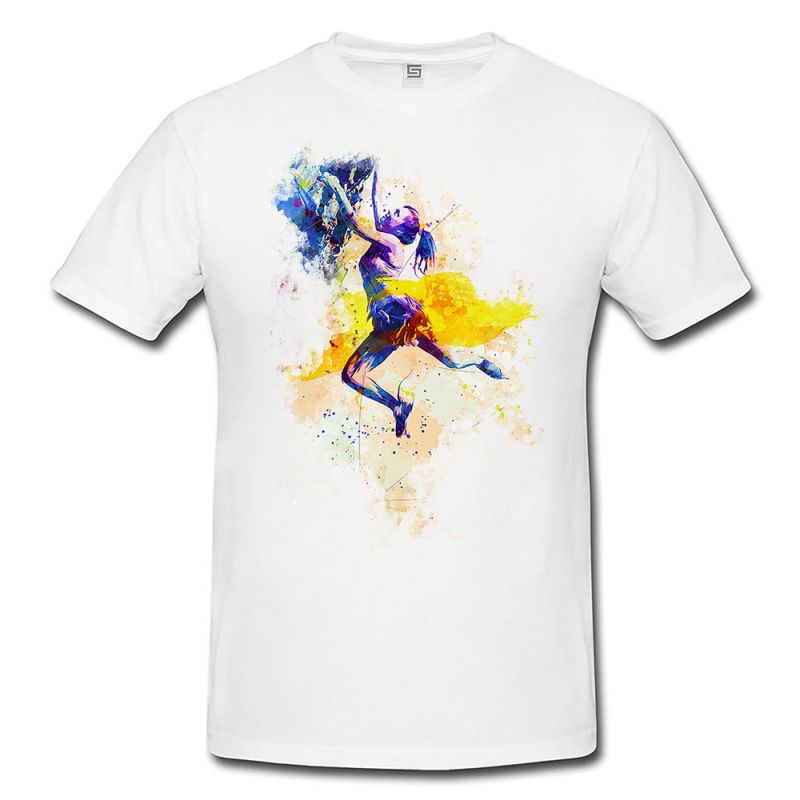 Klettern  Herren und Damen T-Shirt Sport Motiv aus Paul Sinus Aquarell