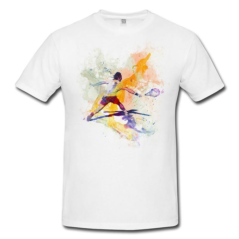 Tennis V  Herren und Damen T-Shirt Sport Motiv aus Paul Sinus Aquarell