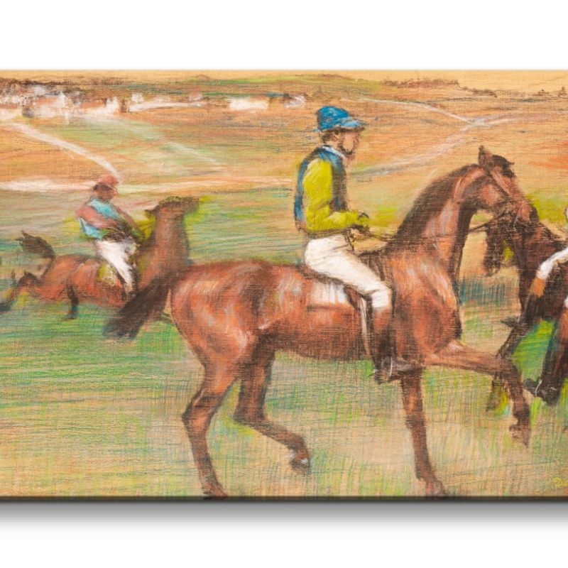 Remaster 120x60cm Edgar Degas weltberühmtes Wandbild Race Horses zeitlose Kunst Rennpferde