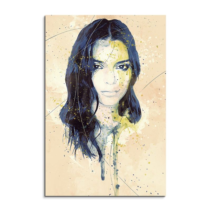 Kendall Jenner Aqua 90×60 cm Aquarell Kunstbild