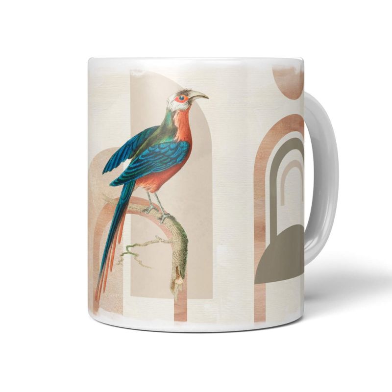 Dekorative Tasse mit schönem Vogel Motiv Racken schönem Design Kunstvoll Einzigartig