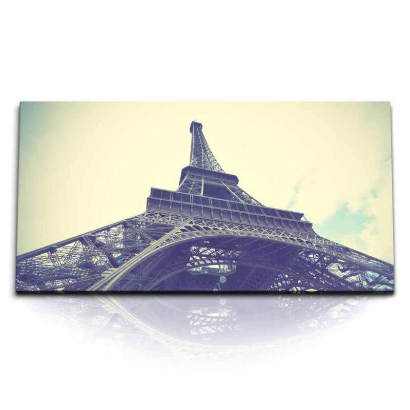 Kunstdruck Bilder 120x60cm Paris Eiffelturm Frankreich Fotokunst Himmel