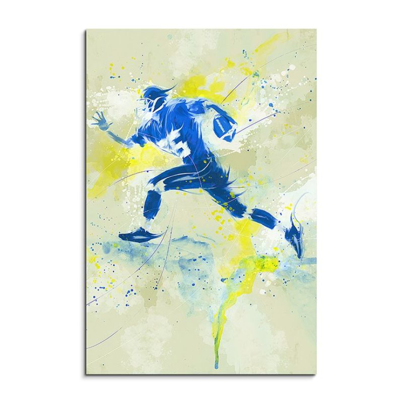 American Football 90x60cm SPORTBILDER Paul Sinus Art Splash Art Wandbild Aquarell Art