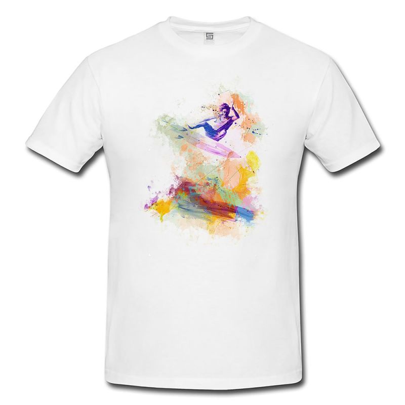 Surfer II  Herren und Damen T-Shirt Sport Motiv aus Paul Sinus Aquarell