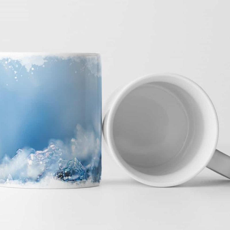 Tasse Geschenk Makroaufnahme – Frost am Zweig