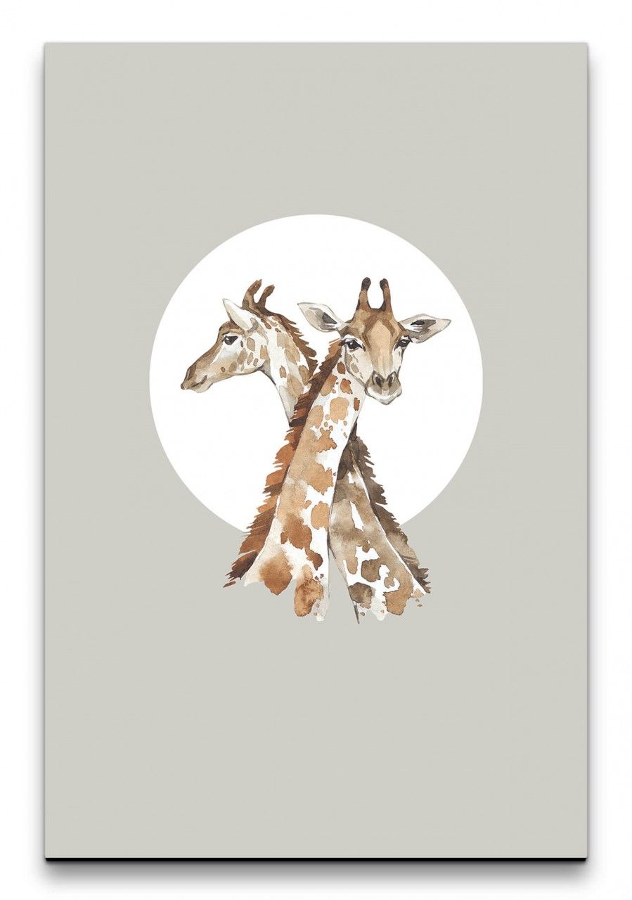 Giraffen Afrika Wasserfarben Aquarell Modern Dekorativ Minimalistisch