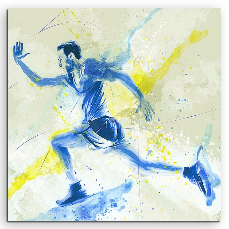 Running III 60x60cm SPORTBILDER Paul Sinus Art Splash Art Wandbild Aquarell Art