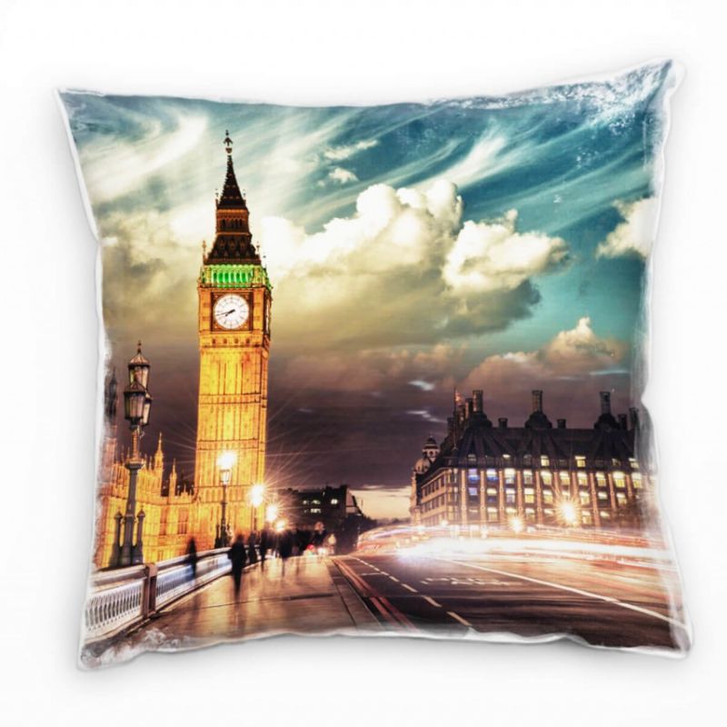 Urbanes und City, Hochhäuser, Straße, London Deko Kissen 40x40cm für Couch Sofa Lounge Zierkissen