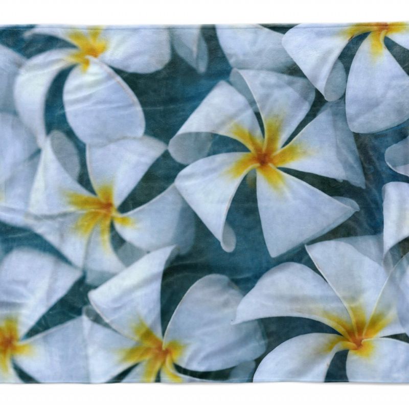 Handtuch Strandhandtuch Saunatuch Kuscheldecke  mit Fotomotiv Plumeria Blumen we