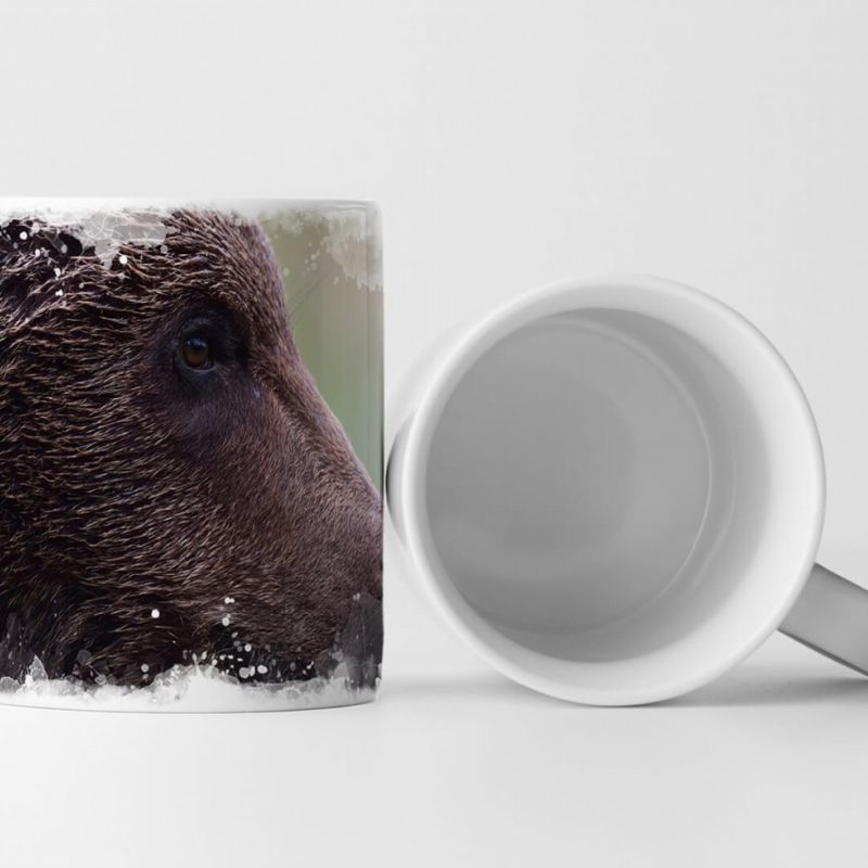 Tasse Geschenk Tierfotografie – Porträt eines Braunbärens von der Seite