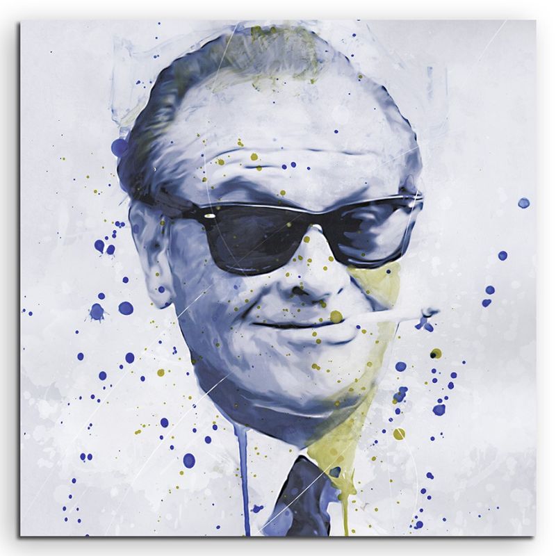 Jack Nicholson Splash 60x60cm Kunstbild als Aquarell auf Leinwand