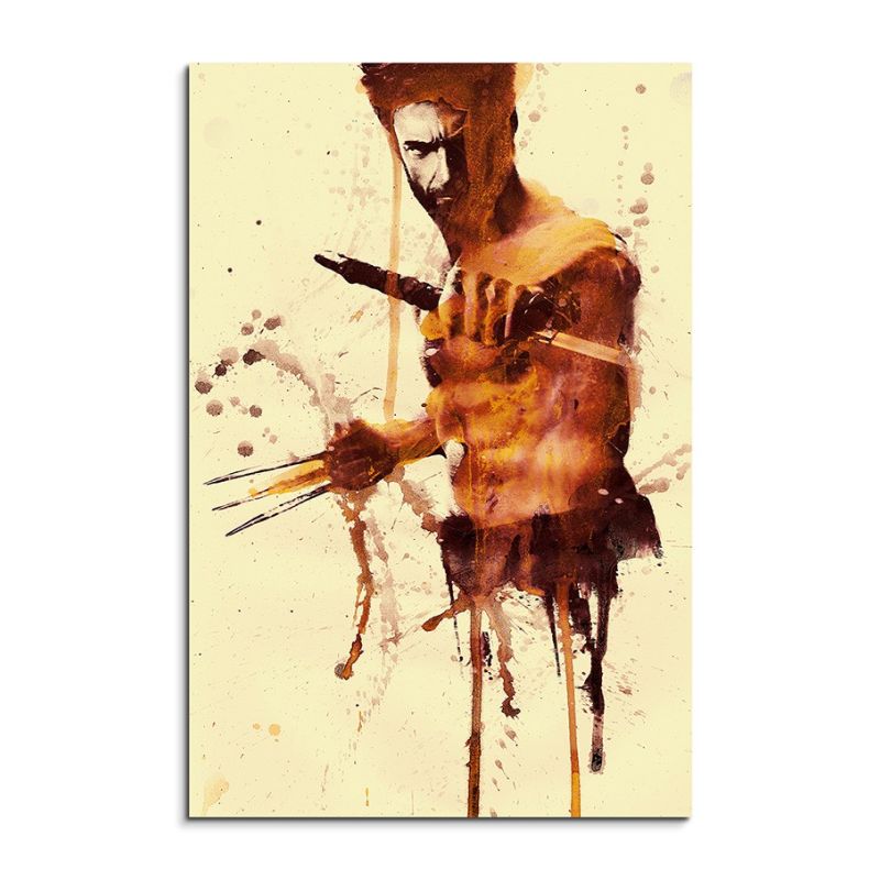 The Wolverine X Men 90x60cm  Aquarell Art Leinwandbild