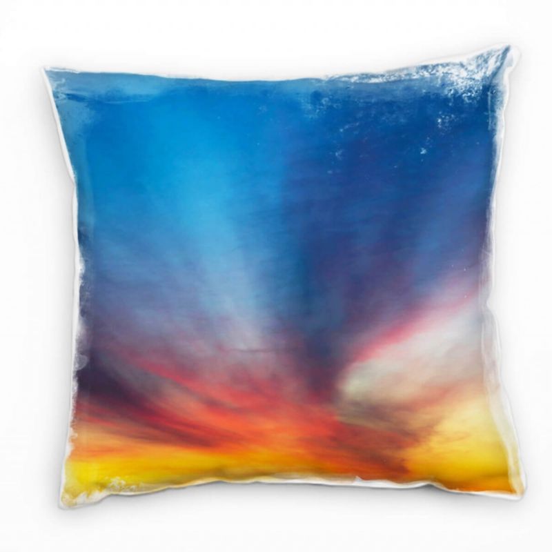 Natur, blau, orange, Himmel, Sonnenuntergang Deko Kissen 40x40cm für Couch Sofa Lounge Zierkissen