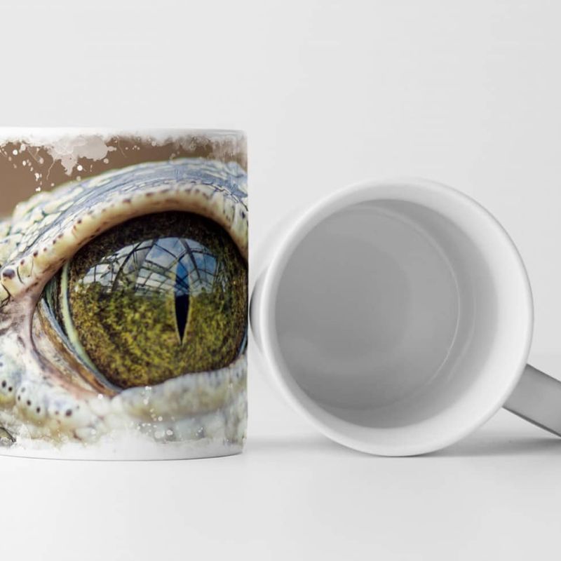 Tasse Geschenk Tierfotografie – Auge eines Alligators