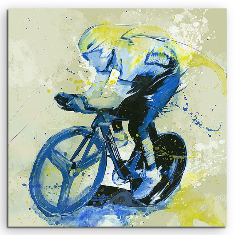 Radsport I 60x60cm SPORTBILDER Paul Sinus Art Splash Art Wandbild Aquarell Art