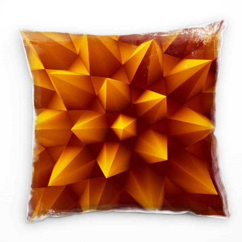 Abstrakt, orange, dreidimensionale Spitzen Deko Kissen 40x40cm für Couch Sofa Lounge Zierkissen