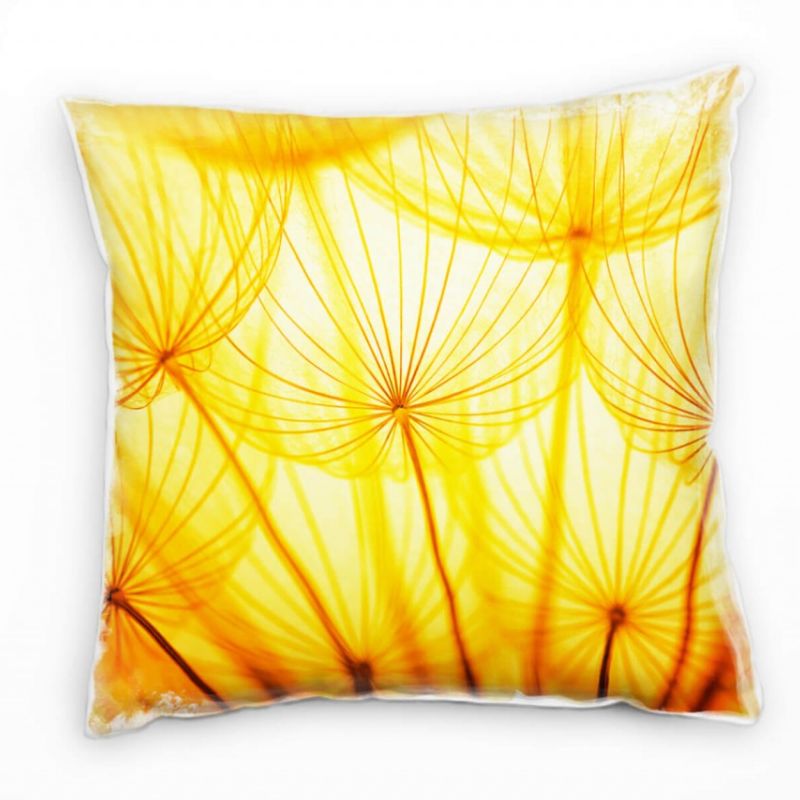 Macro, Blume, orange, gelb, Pusteblume Deko Kissen 40x40cm für Couch Sofa Lounge Zierkissen