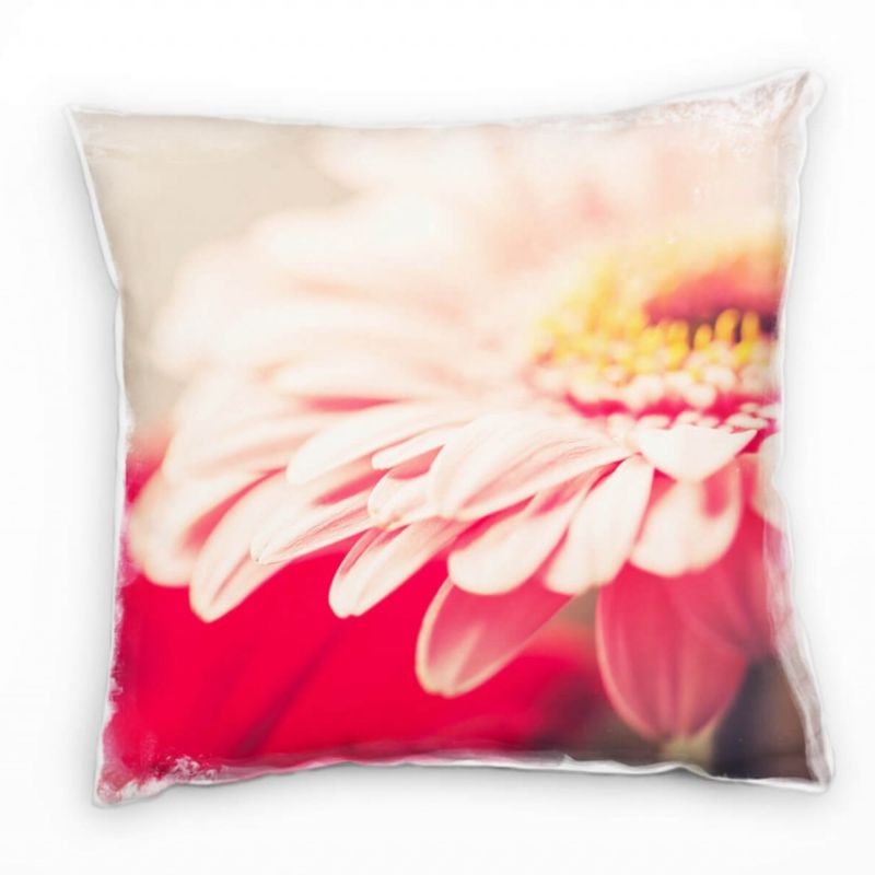 Macro, Blumen, Blütenblätter, pink, orange Deko Kissen 40x40cm für Couch Sofa Lounge Zierkissen