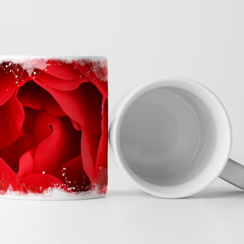 Tasse Geschenk Naturfotografie – Rote Rosenknospe