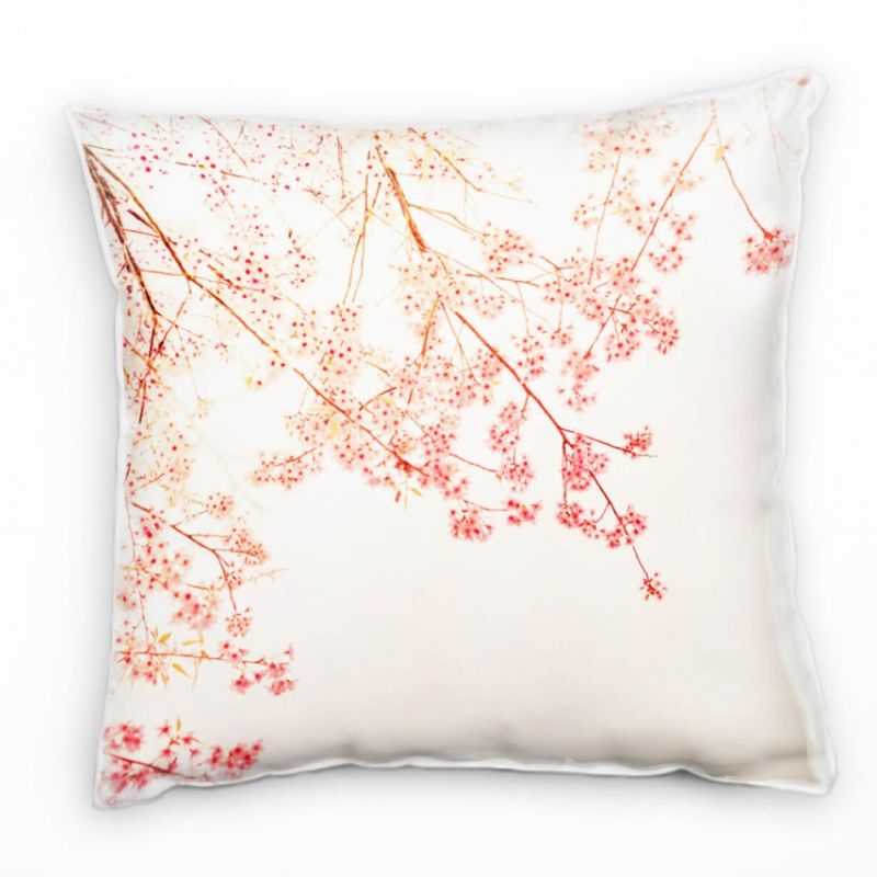 Natur, Blumen, Blüten, Frühling, rosa Deko Kissen 40x40cm für Couch Sofa Lounge Zierkissen