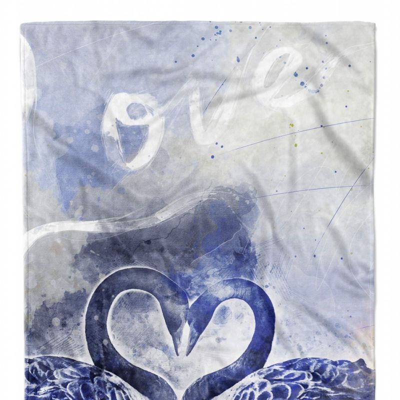 Handtuch Strandhandtuch Saunatuch Kuscheldecke SplashArt Tier Serie Kunstvoll Swan Love M