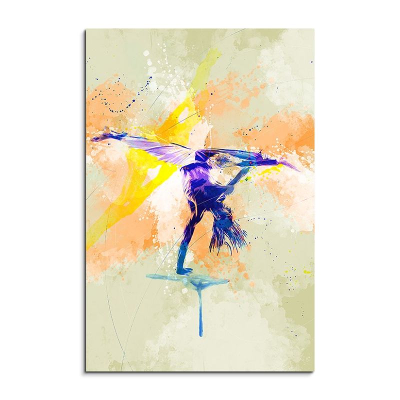 Capoeira 90x60cm Aquarell Art Leinwandbild