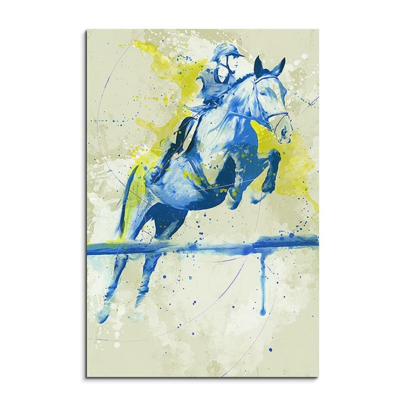 Reitsport 90x60cm SPORTBILDER Paul Sinus Art Splash Art Wandbild Aquarell Art