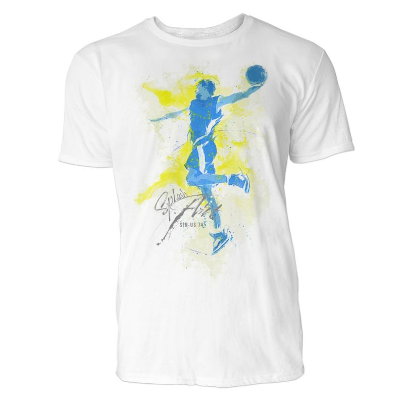 Basketballer im Wurf  Sinus Art ® T-Shirt Crewneck Tee with Frontartwork