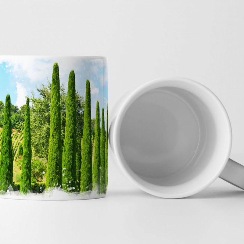 Tasse Geschenk Landschaftsfotografie – Weinberge und Zypressen in der Toskana