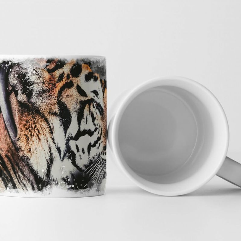 Tasse Geschenk Tierfotografie – Stolzer bengalischer Tiger im Seitenprofil