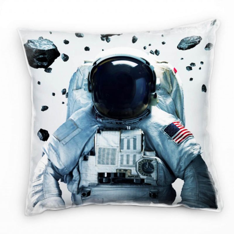 Urban, Astronaut, schwebende Felsen, grau Deko Kissen 40x40cm für Couch Sofa Lounge Zierkissen