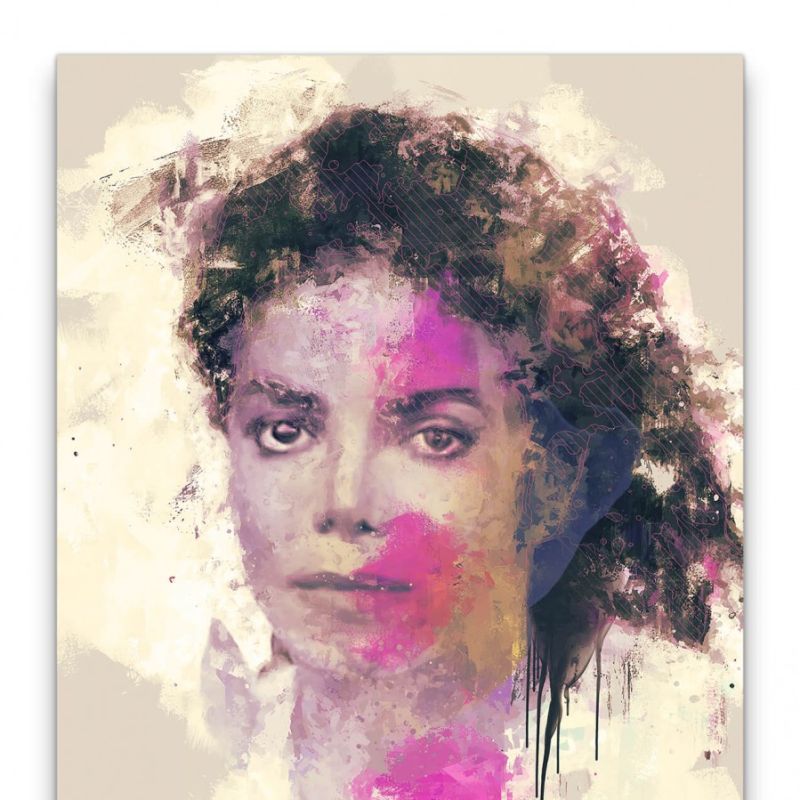 Michael Jackson Porträt Abstrakt Kunst King of Pop Musiklegende 60x90cm Leinwandbild