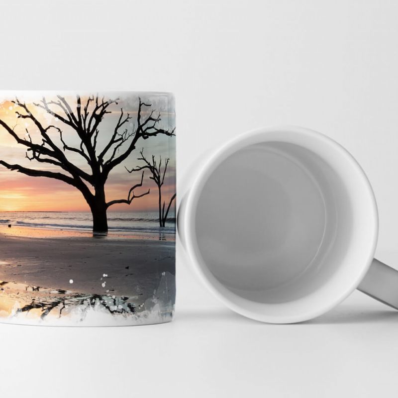 Tasse Geschenk Landschaftsfotografie – Einsamer Baum im Wattenmeer Edisto Insel