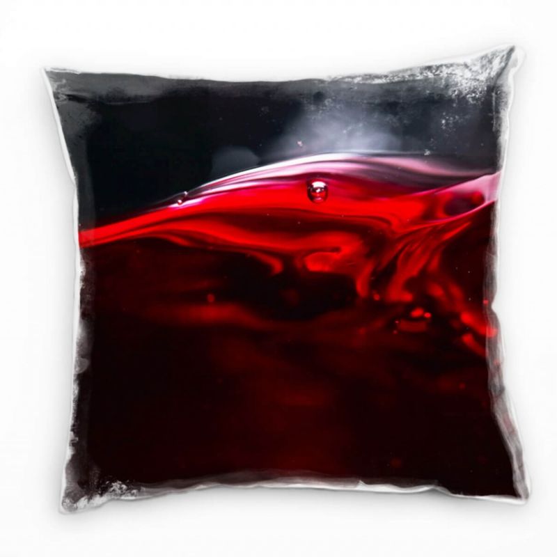 Abstrakt, Wein, Flüssigkeit, rot Deko Kissen 40x40cm für Couch Sofa Lounge Zierkissen