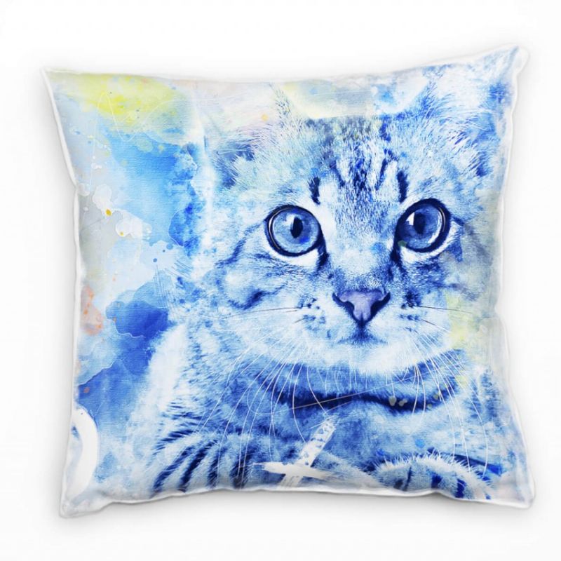 Cute Cat Deko Kissen Bezug 40x40cm für Couch Sofa Lounge Zierkissen