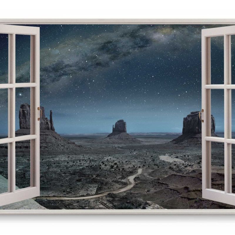 Wandbild 120x80cm Fensterbild Grand Canyon Astrofotografie Sterne Milchstraße