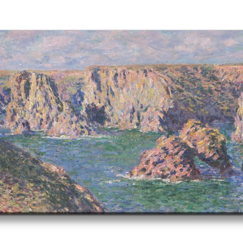 Remaster 120x60cm Claude Monet Impressionismus weltberühmtes Wandbild Port-Domois Klippen Zeitlos