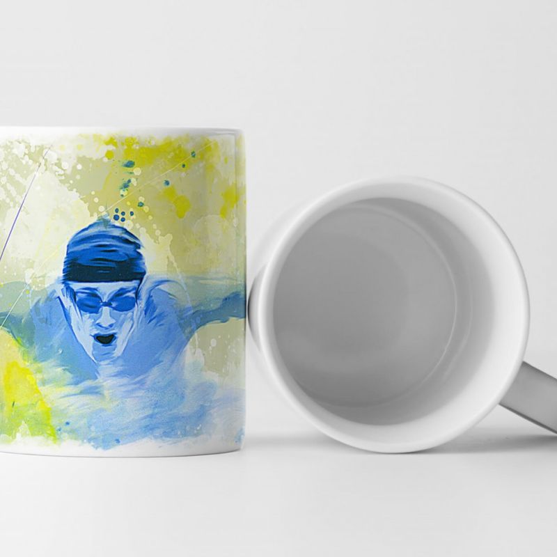 Schwimmen Tasse als Geschenk,  Design Sinus Art