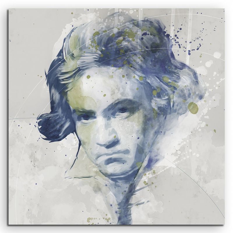 Beethoven Aqua 60x60cm Wandbild Aquarell Art