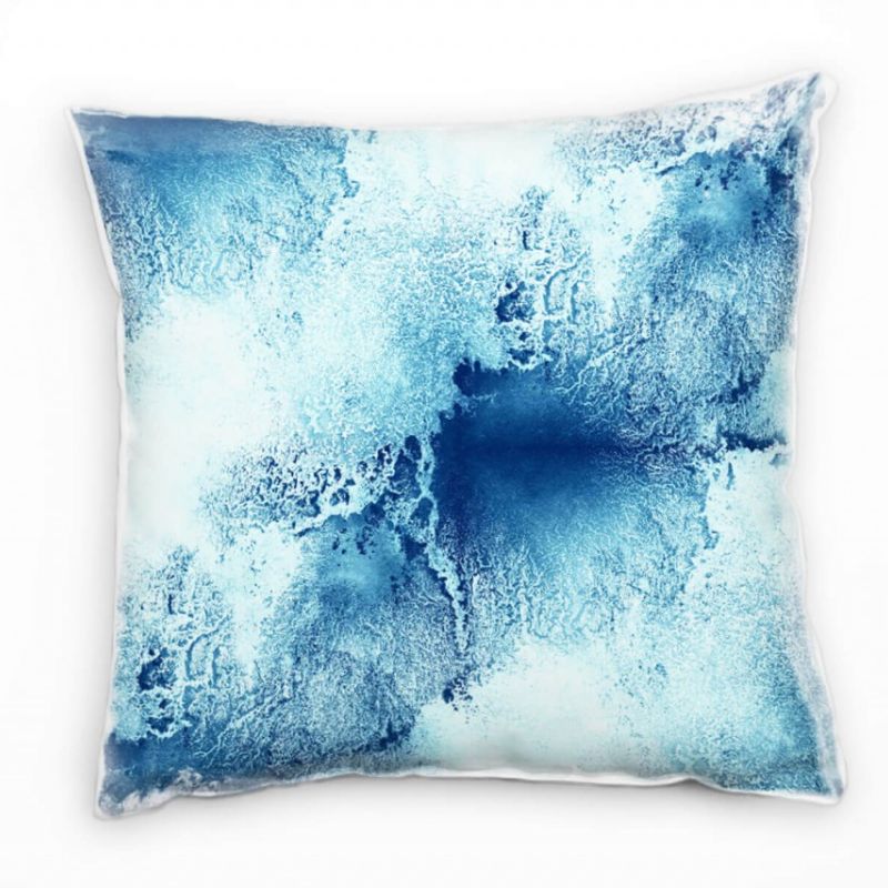 Meer, Abstrakt, Wasserwellen, gemalt, blau Deko Kissen 40x40cm für Couch Sofa Lounge Zierkissen