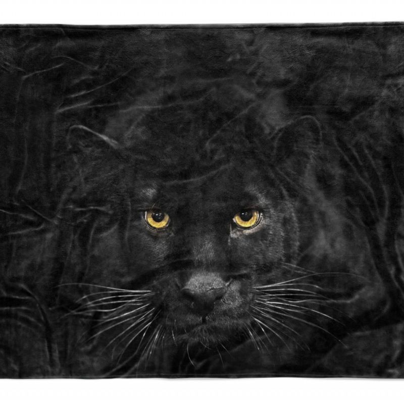 Handtuch Strandhandtuch Saunatuch Kuscheldecke  mit Tiermotiv Schwarzer Panther