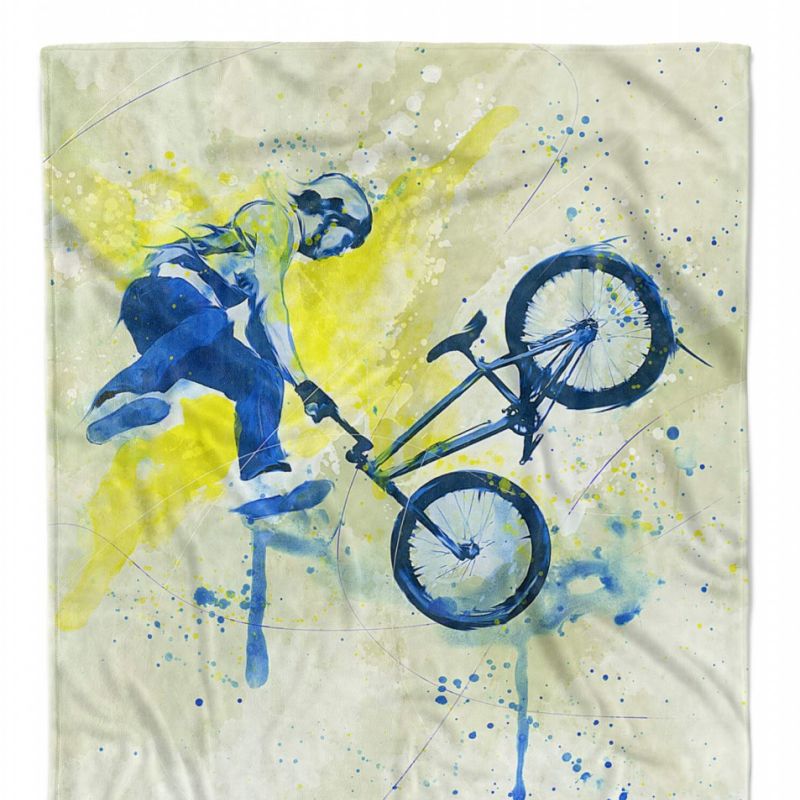 SplashArt Sport Handtuch Strandhandtuch Saunatuch Kuscheldecke Kunstvoll BMX I Sporthandt