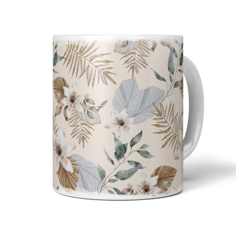 Dekorative Tasse mit schönem Motiv Blumen Blüten Vintage Blumenmuster schönem Design