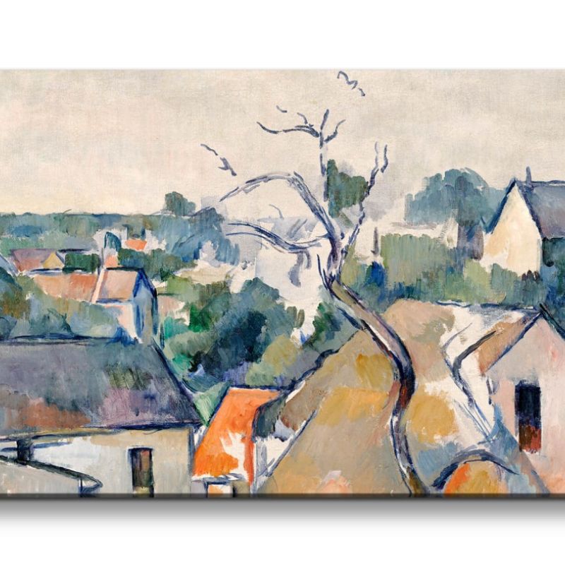 Remaster 120x60cm Paul Cézanne weltberühmtes Wandbild Rooftops Dächer Dorf Zeitlos