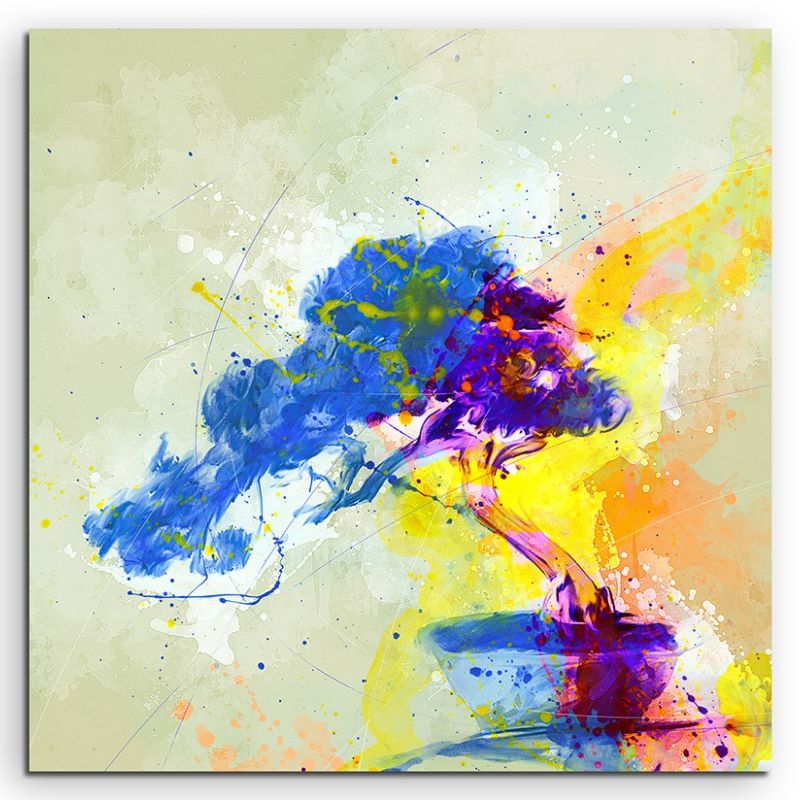 Bonsai I 60x60cm Aquarell Art Leinwandbild