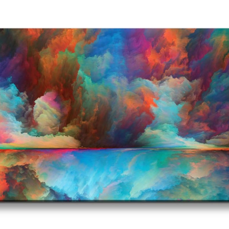 Leinwandbild 120x60cm Abstrakt Wolken Himmel Wasser Fantasievoll Kunstvoll