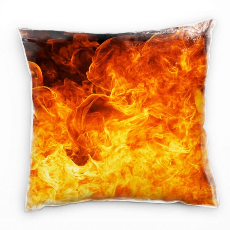 Macro, orange, rot, Flamen, Feuer Deko Kissen 40x40cm für Couch Sofa Lounge Zierkissen